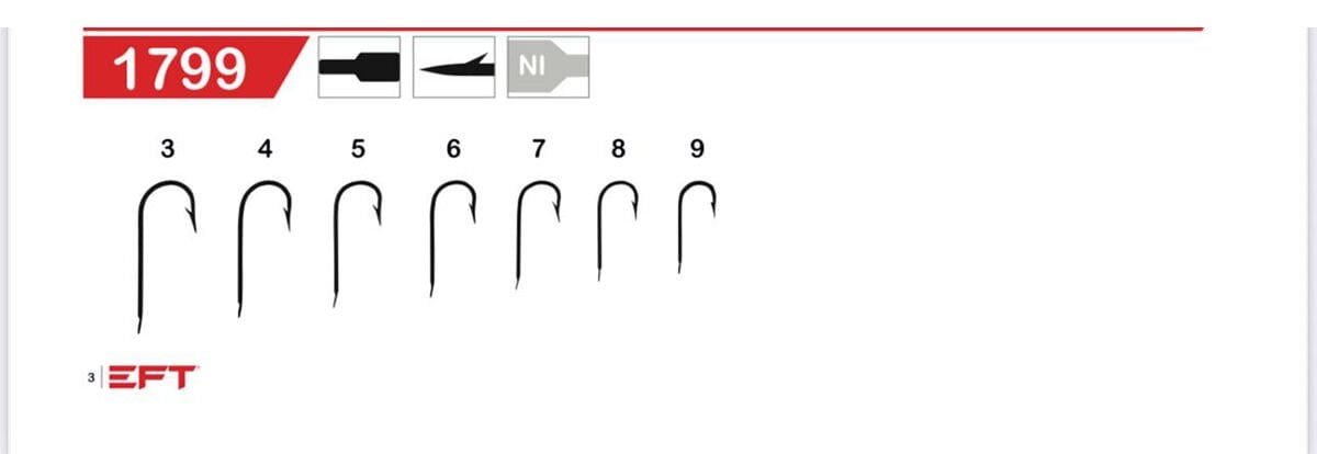 EFT Hook 1799 Beyaz Düz İğne 100 Adet